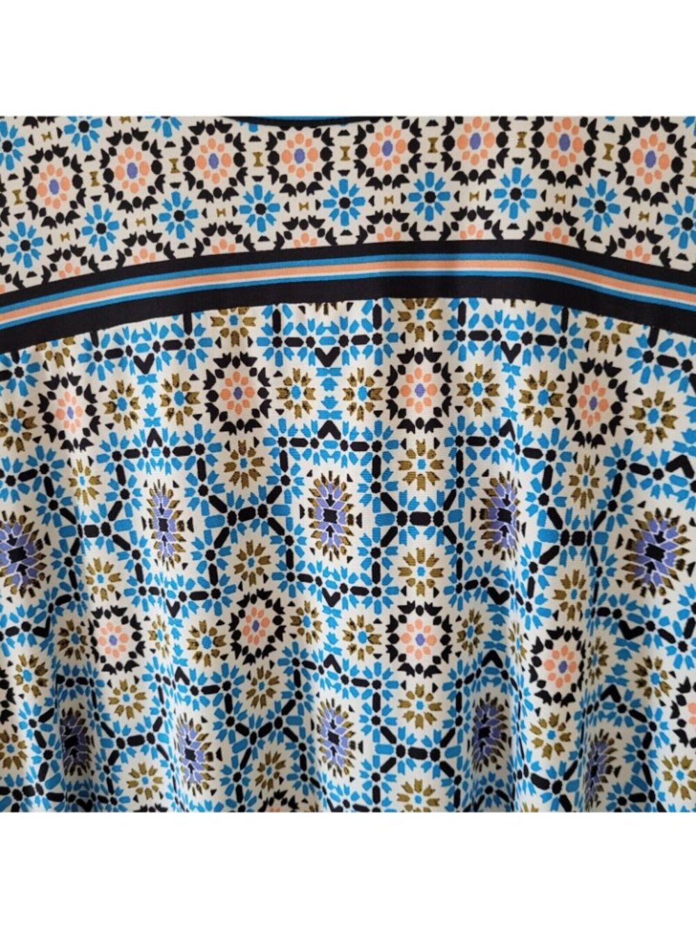 Nina Leonard Geometric Print Dress Womens Size S Multicolor Stretch Pockets - Picture 5 of 8